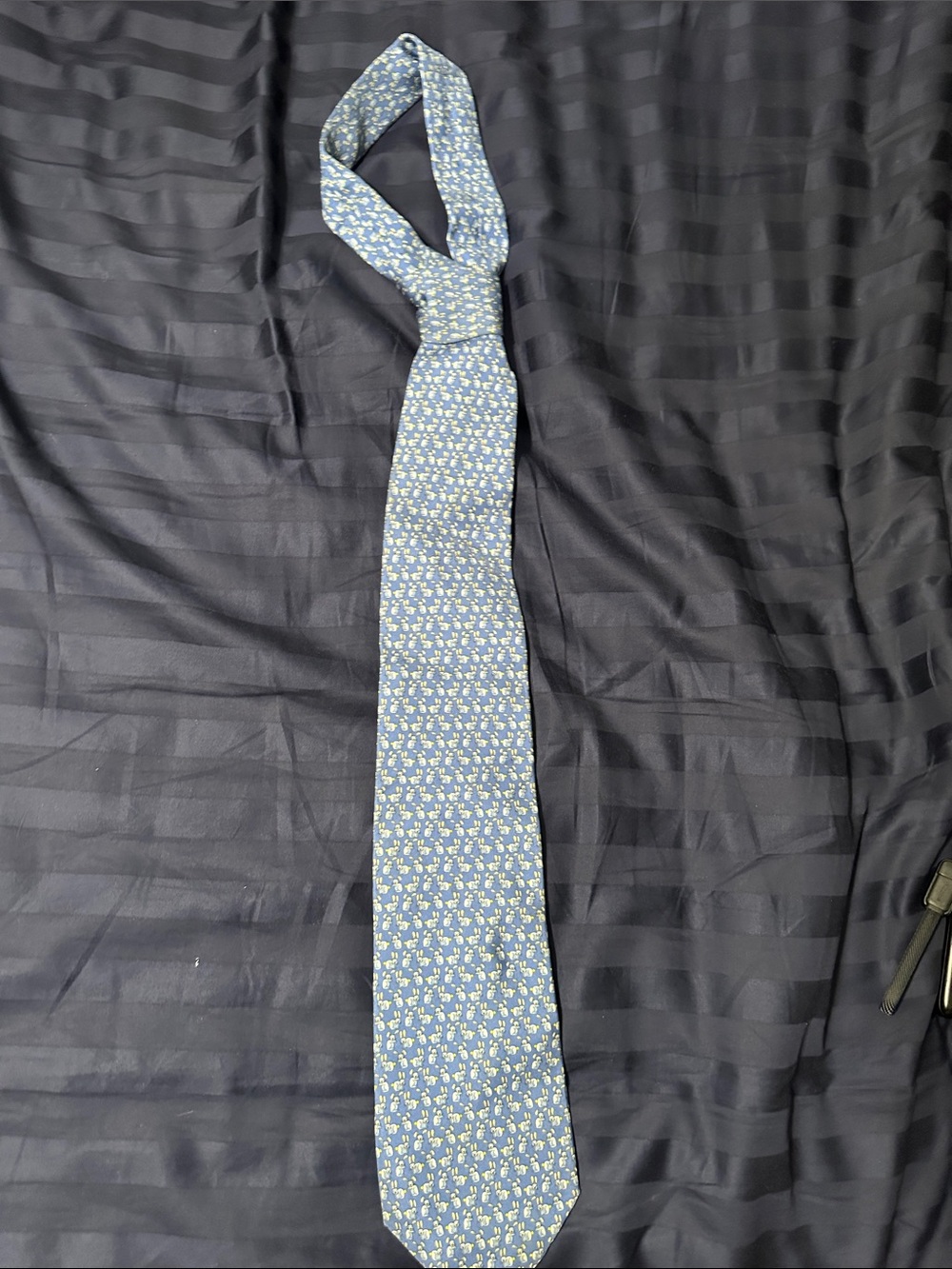 Salvatore Ferragamo Light Blue Floral Silk Tie